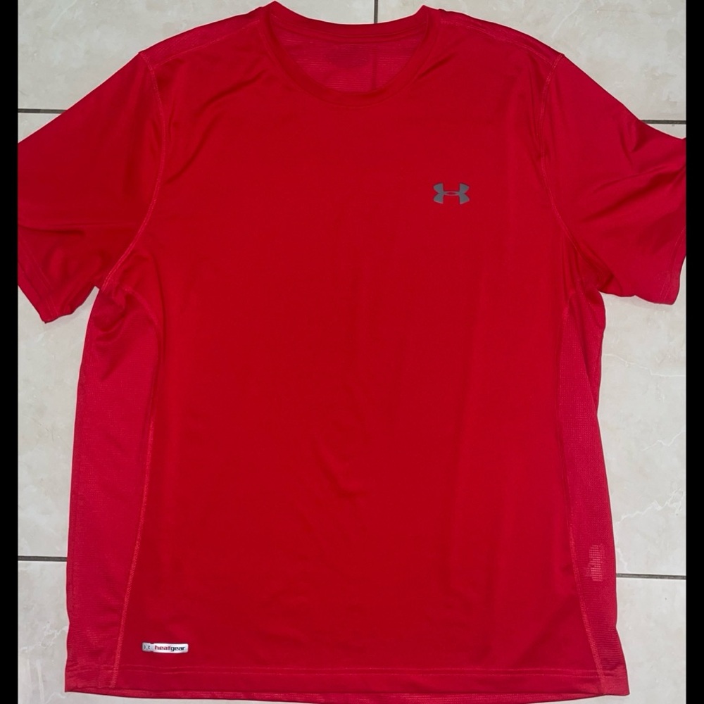 Red Under Armour Short-Sleeve Athletic Shirt
